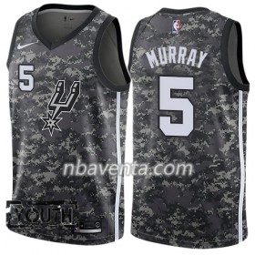 Camiseta Niños San Antonio Spurs Dejounte Murray 5 Nike City Edition Negro Swingman